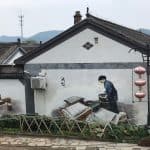 China traditionelles Haus Handwerker Wandmalerei