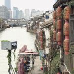 China Wuxi Altstadt und Neustadt Fluss